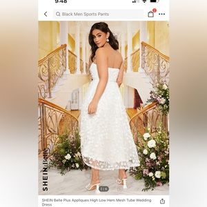 SHEIN White High Low Dress